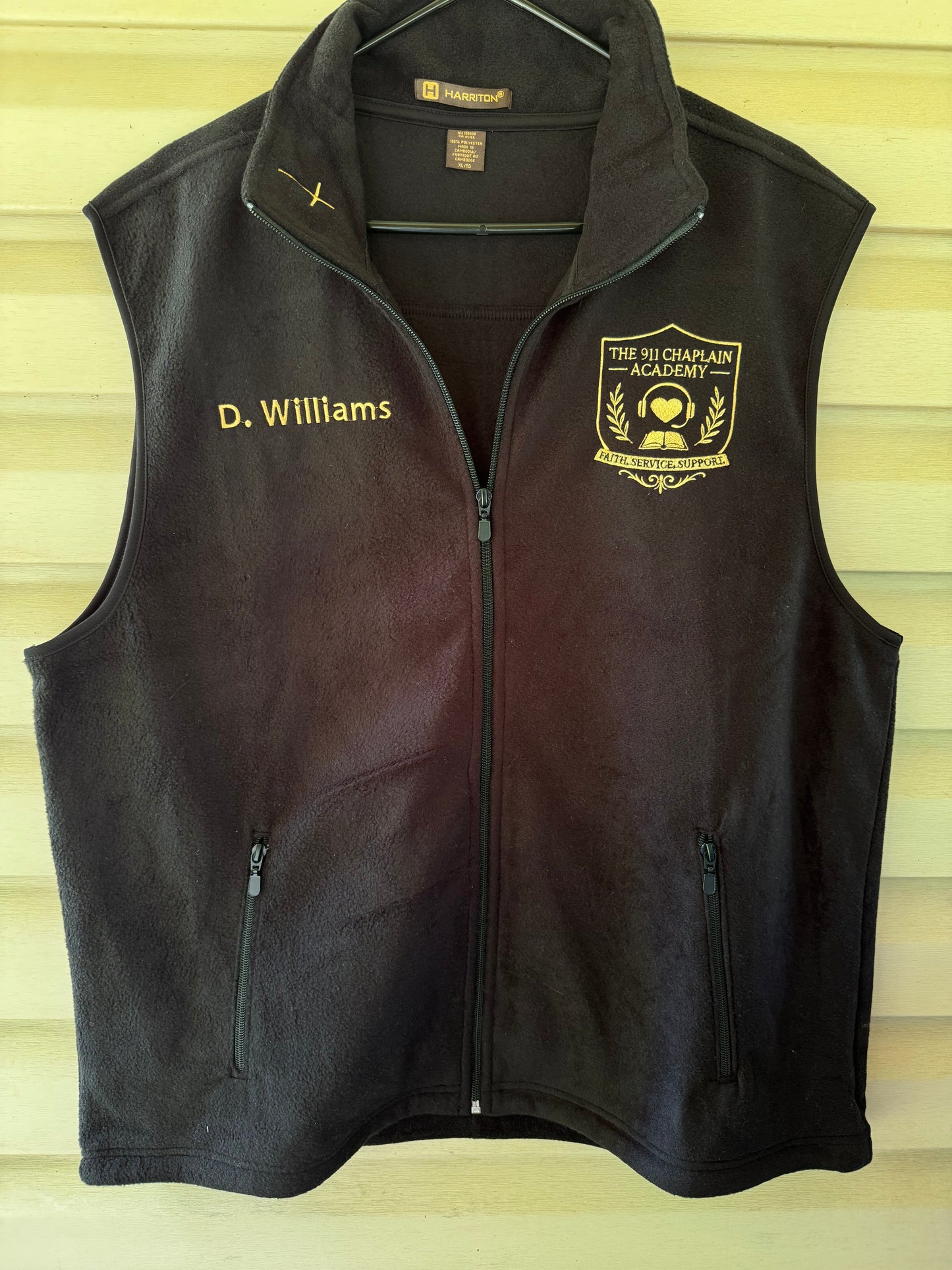 Chaplain black fleece vest
