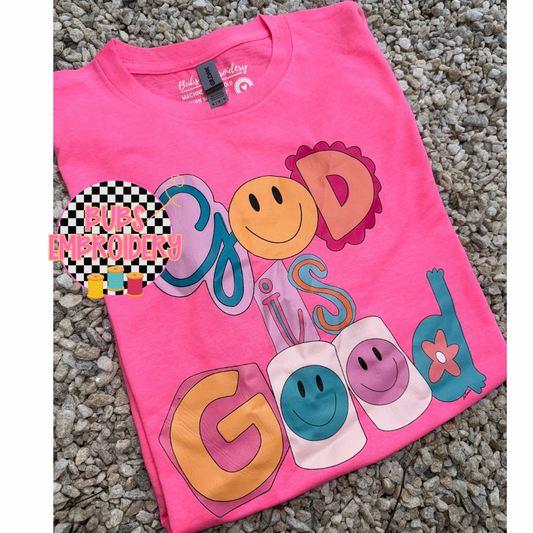 God is good dtf transfer graphic tee