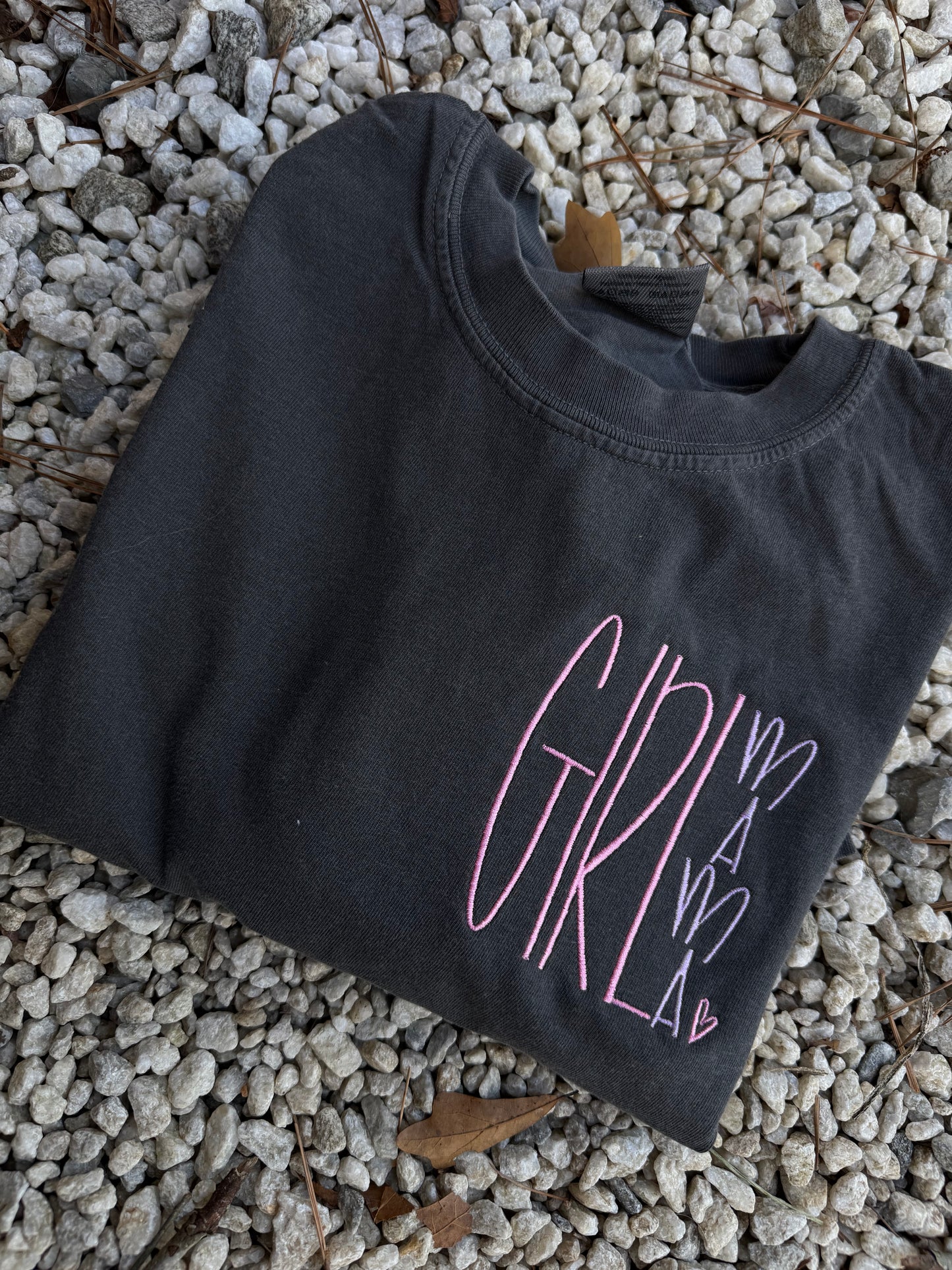 Girl mama pocket embroidery