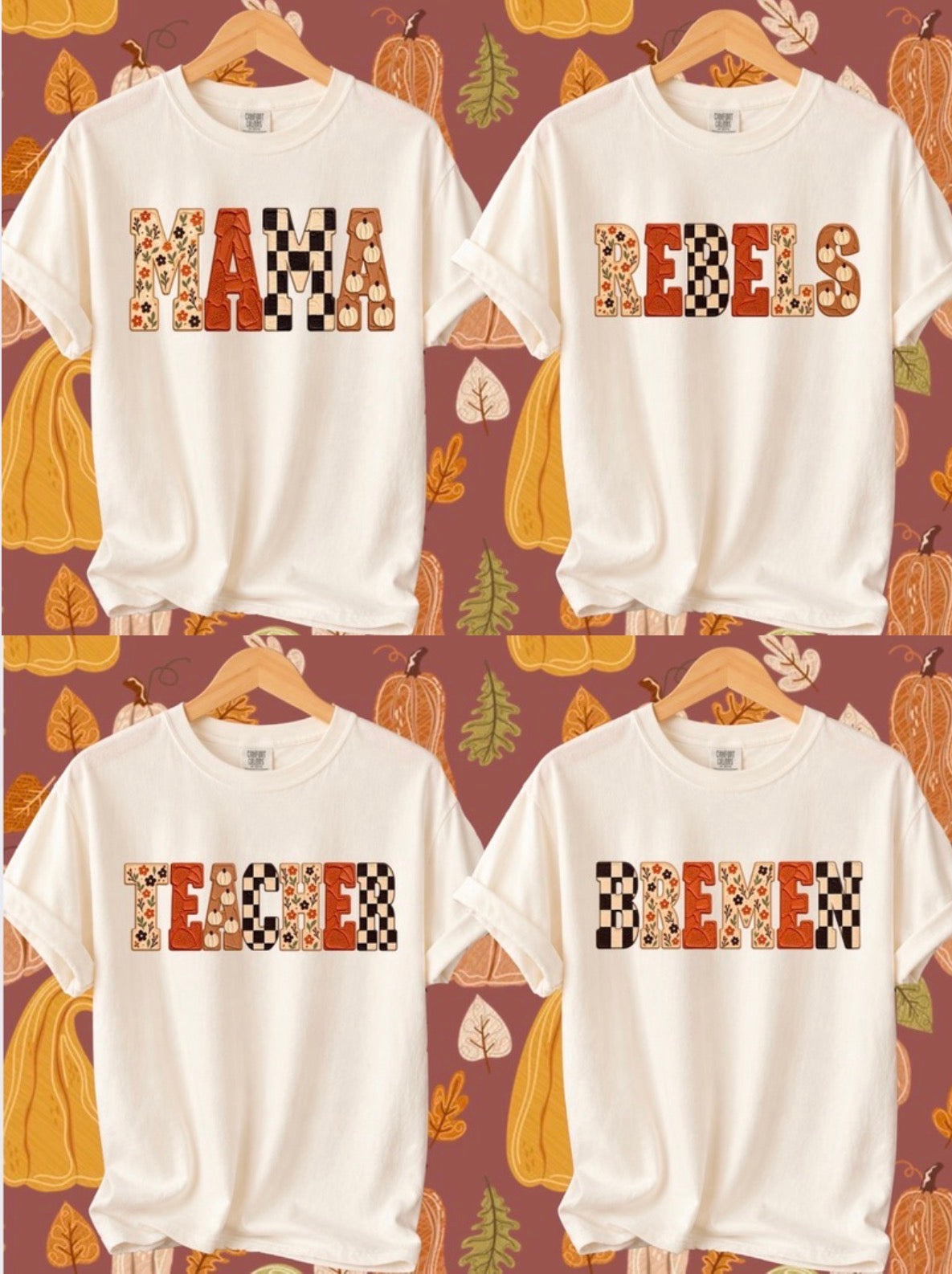 Textured Fall custom word/title/team