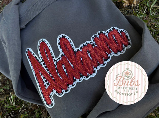 Alabama double stack houndstooth and glitter