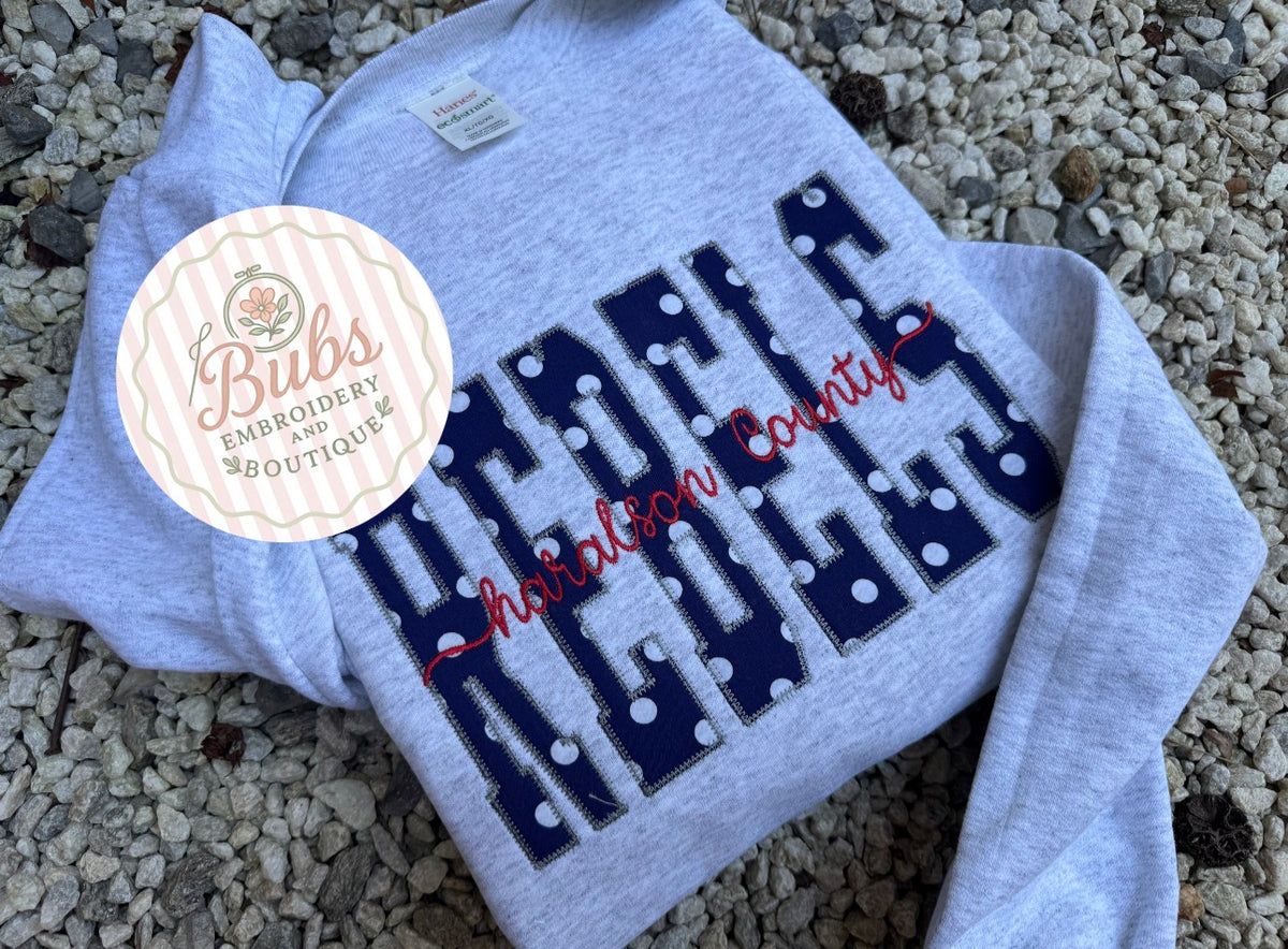 Haralson County Rebels navy polka dot