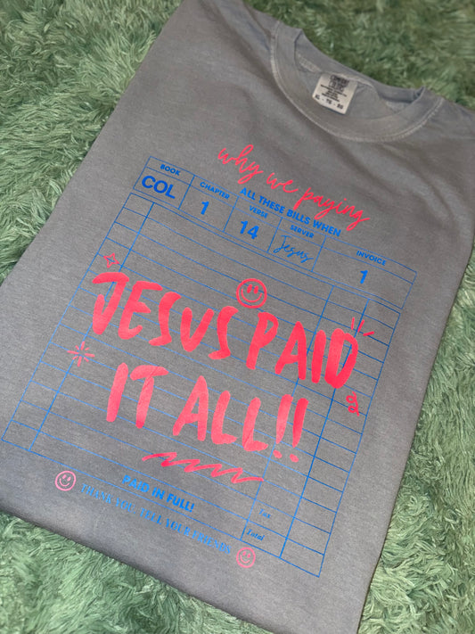 Jesus paid it all graphic