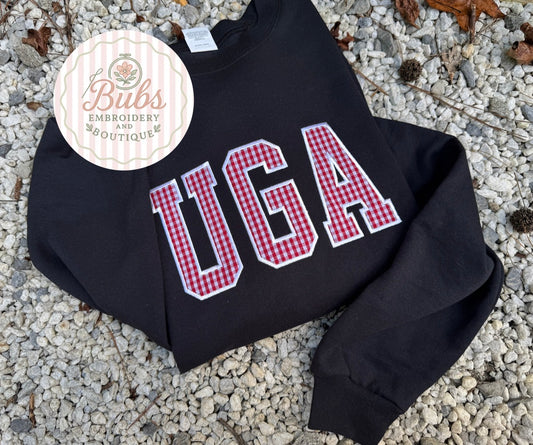 UGA plaid embroidery