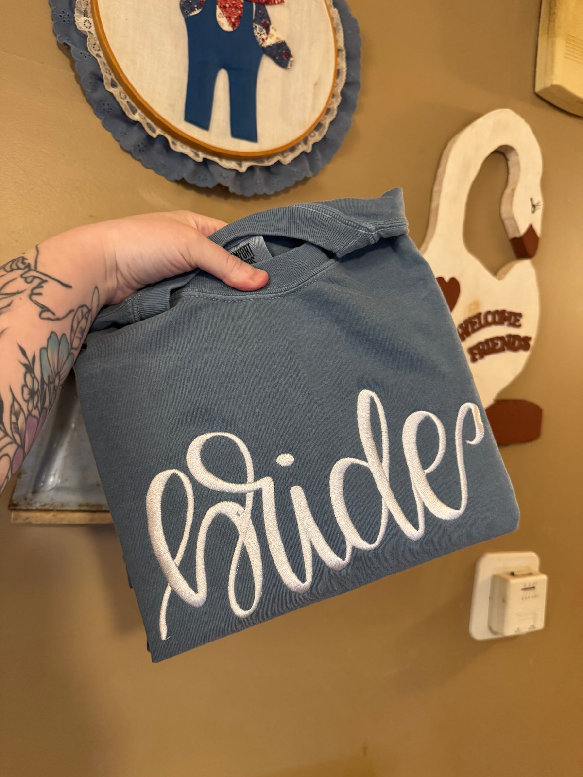 Script Bride embroidery
