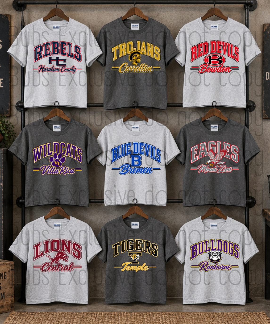 Varsity style school spirit (customs available)