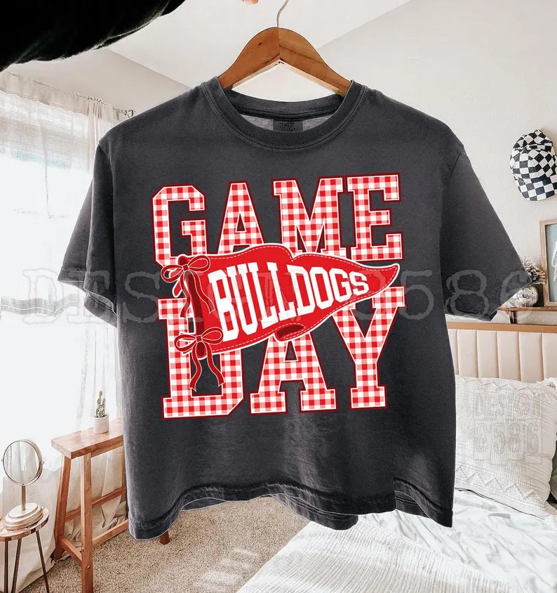 Plaid game day bulldogs (dtf transfer)