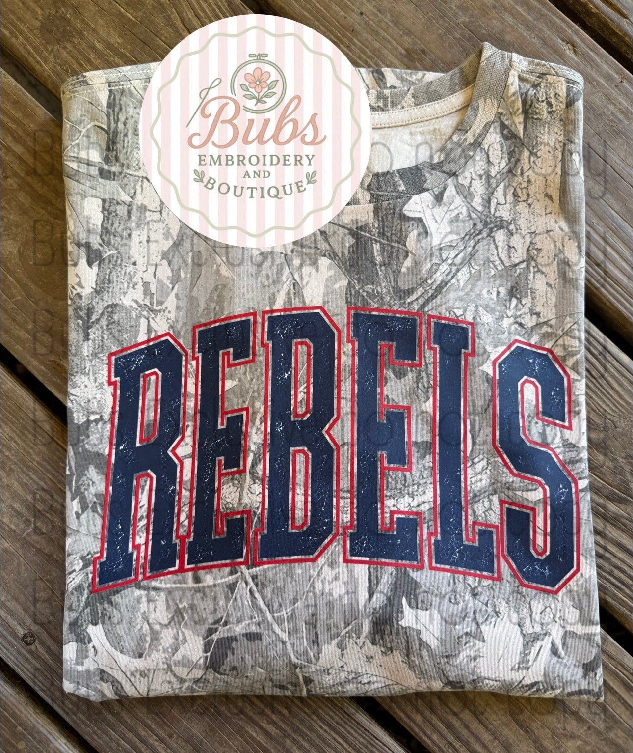 County/rebels camo tee dtf transfer